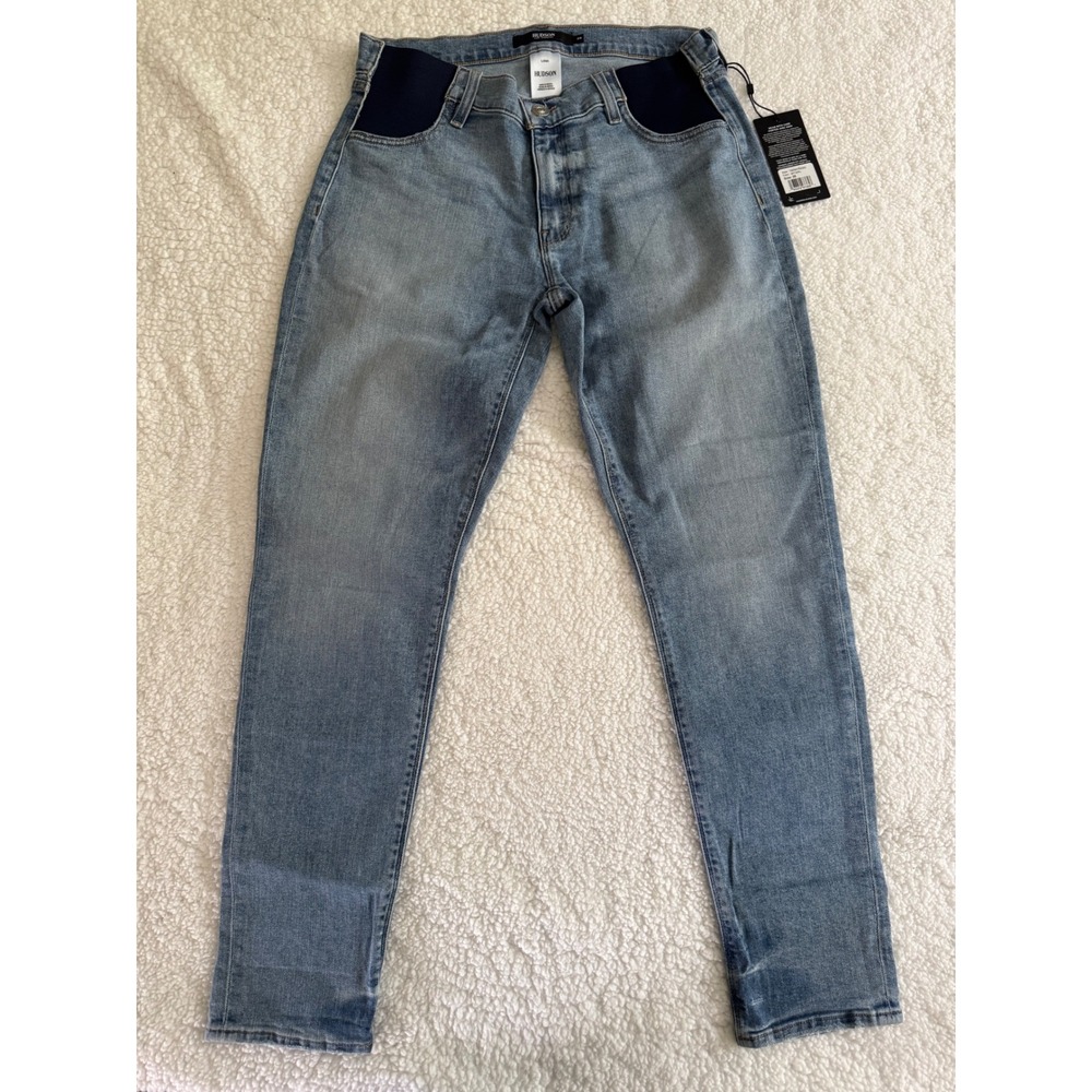 Hudson Lana Boyfriend Maternity Straight Jeans My Girl Wash Blue Size 28